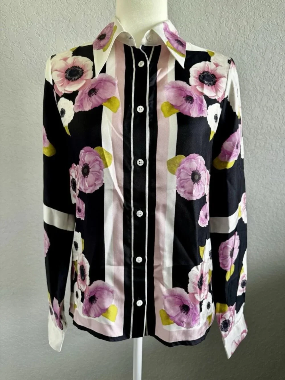 NWT Gentile Catone Floral Silk Top Blouse sz 40IT/4US/S - Picture 2 of 7
